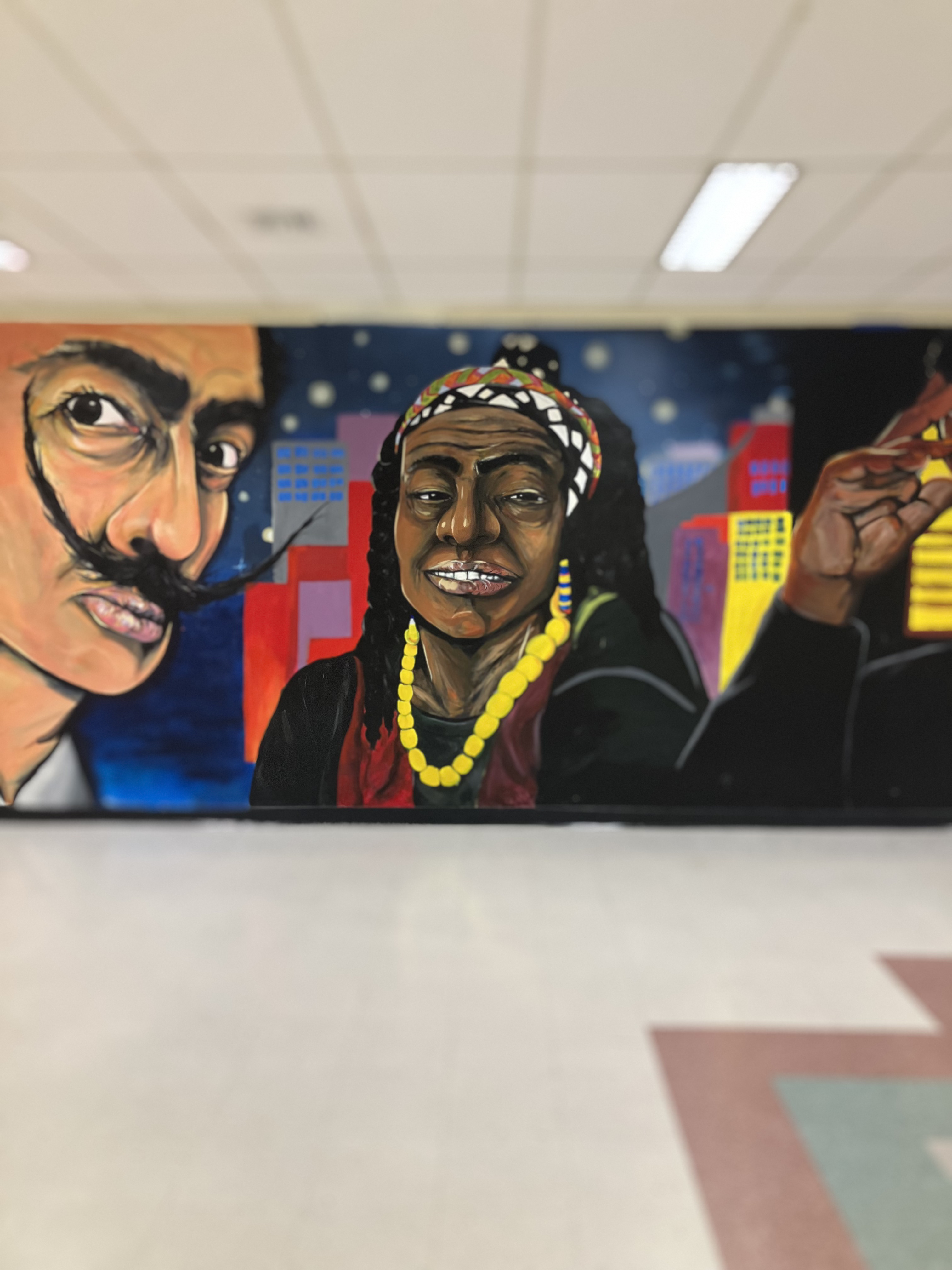Faith Ringgold as painted on the Wall of Artists mural at Western High School